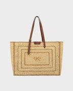 ANYA HINDMARCH Raffia Bow Tote | 安雅·希德玛芝 草编蝴蝶结托特包(天然色) - LondonKelly 英国名牌代购