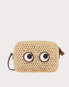 ANYA HINDMARCH Raffia Eyes Cross - body | 安雅·希德玛芝 草编眼睛斜背包(天然色) - LondonKelly 英国名牌代购