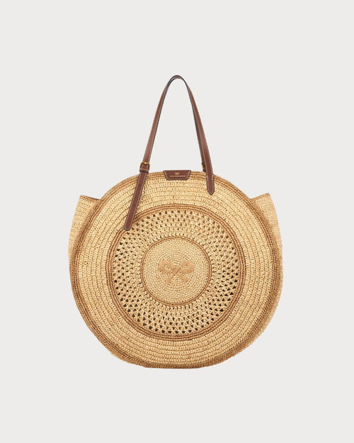 ANYA HINDMARCH Raffia Round Bow Tote | 安雅·希德玛芝 草编圆形蝴蝶结托特包(天然色) - LondonKelly 英国名牌代购