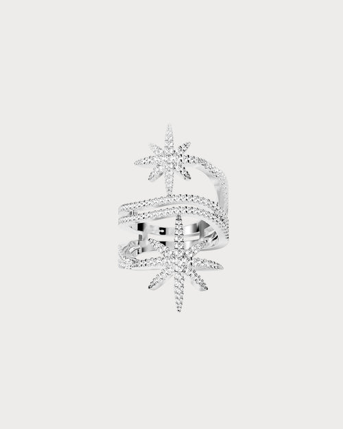 APM MONACO A17080OX Double Meteorites Ring | 双流星戒指 (银色) - LondonKelly 英国名牌代购