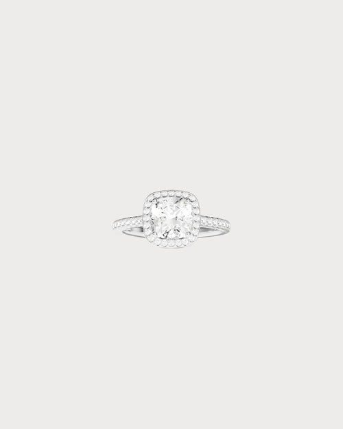 APM MONACO A22025OX Small Square Pave Ring | 小方形镶石戒指 (银色) - LondonKelly 英国名牌代购