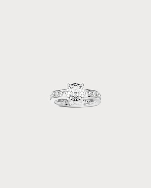 APM MONACO A22087OX Pave Ring with Round Zirconia | 圆形锆石镶嵌戒指 (银色) - LondonKelly 英国名牌代购