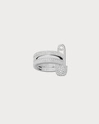 APM MONACO A22271OX Love, Smile, Bonheur Triple Hoop Safety Pin Ring | 三环安全别针戒指 (银色) - LondonKelly 英国名牌代购