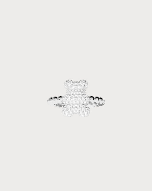 APM MONACO A22470OX Baby Snow Yummy Bear Ring with Beads | 熊仔串珠戒指 (銀色) - LondonKelly 英國名牌代購