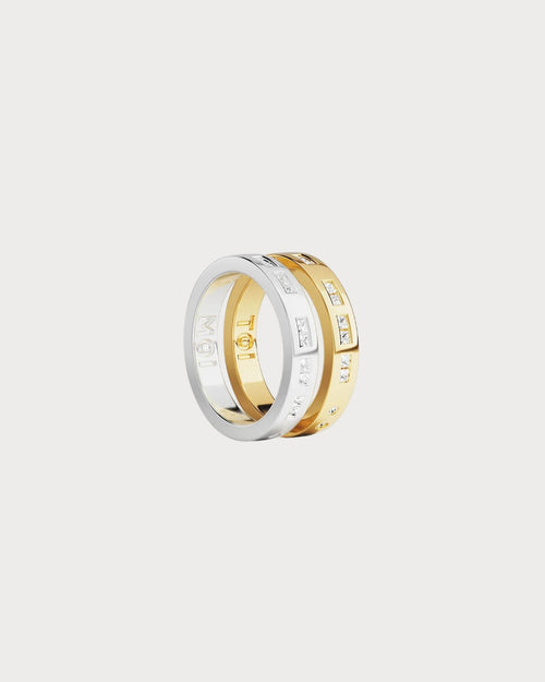 APM MONACO A22763OXY TOI MOI Morse Code Rings | 摩斯密码戒指 (银色与金色) - LondonKelly 英国名牌代购