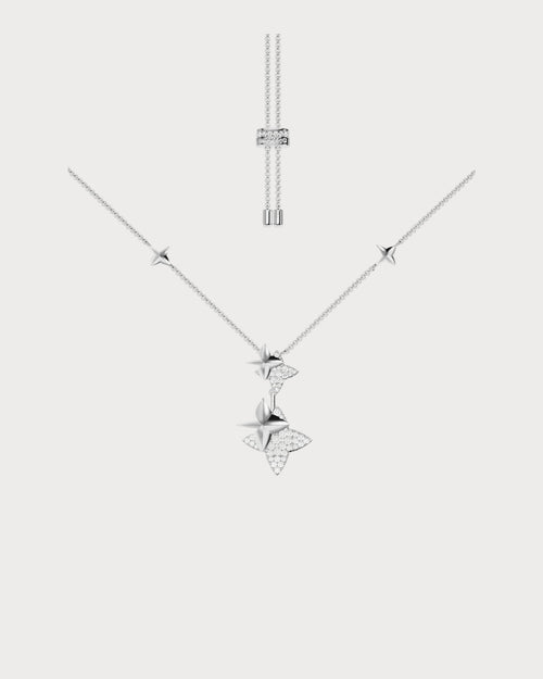 APM MONACO AC7666OX Double Meteorites Silver Adjustable Necklace | 雙重可調式頸鏈 (多色) - LondonKelly 英國名牌代購