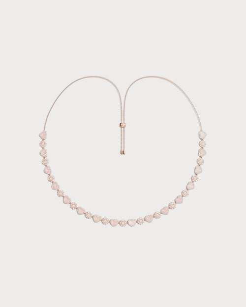 APM MONACO PC5834XNAC Pink Nacre Heart & Dot Adjustable Necklace | 粉色珍珠母心形與圓點可調式頸鏈 (玫瑰金) - LondonKelly 英國名牌代購