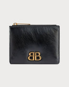 BALENCIAGA Monaco Bifold Wallet Lambskin Black | 巴黎世家 羊皮银包 (黑色) - LONDONKELLY 英国名牌代购