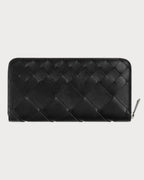 BOTTEGA VENETA Men's Intrecciato Leather Zip Around Wallet | 葆蝶家 男仕長銀包 (黑色) - LONDONKELLY 英國名牌代購
