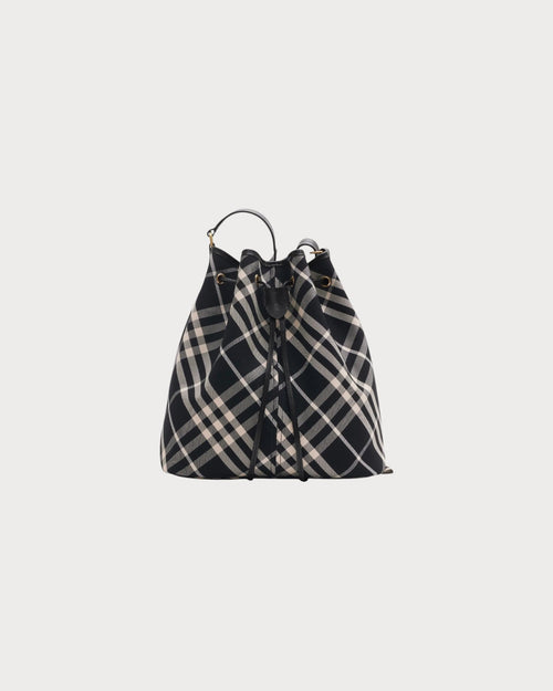 BURBERRY Medium Check Bucket Bag Black | 博柏利 水桶袋 (中碼/黑色) - LONDONKELLY 英國名牌代購