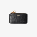 BURBERRY Rocking Horse Zip Card Case Croc - Effect Black | 博柏利 鱷魚紋紋卡套 (黑色) - LondonKelly 英國名牌代購