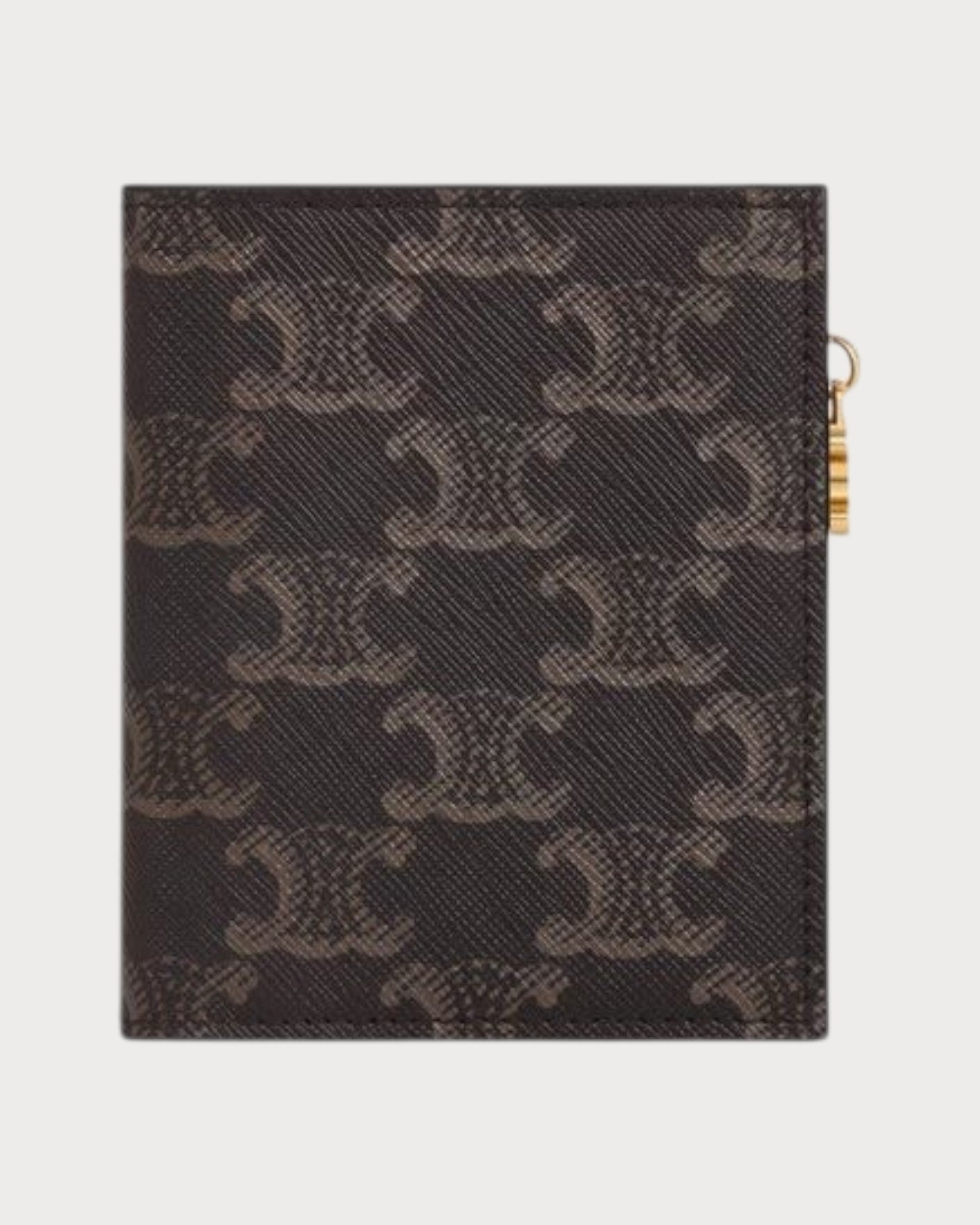 CELINE Compact Wallet Triomphe Charms Triomphe Canvas(Tan 