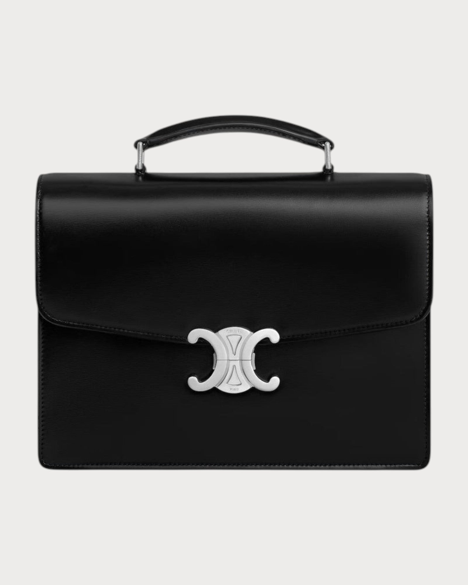CELINE黒　M CELINE (M) Cartable Triomphe Shiny Calfskin(Small/Black