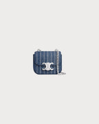 CELINE Mini Chain Claude In Striped Denim | 赛琳 迷你手袋 (牛仔蓝) - LondonKelly 英国名牌代购