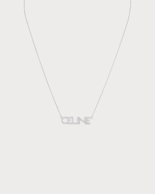 CELINE Monochroms Strass Necklace Brass(Silver) - LONDONKELLY 英国名牌代购