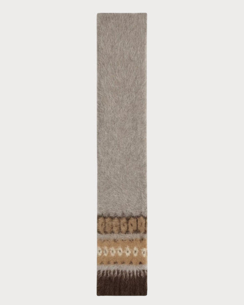 CELINE Scarf brushed fair isle alpaca wool(Natural) - LONDONKELLY 英国名牌代购