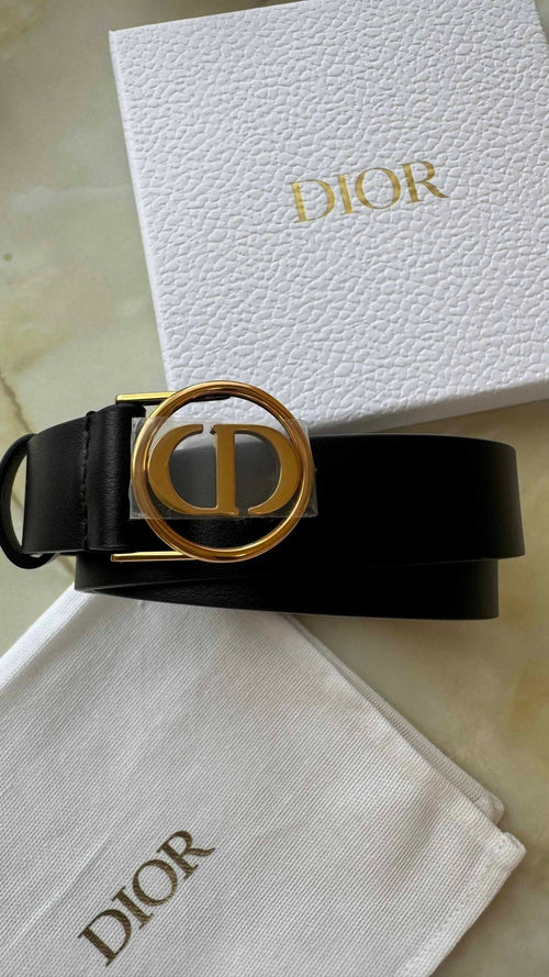 CHRISTIAN DIOR 30 Montaigne Circled Belt(25MM/Black) - LONDONKELLY 英國名牌代購