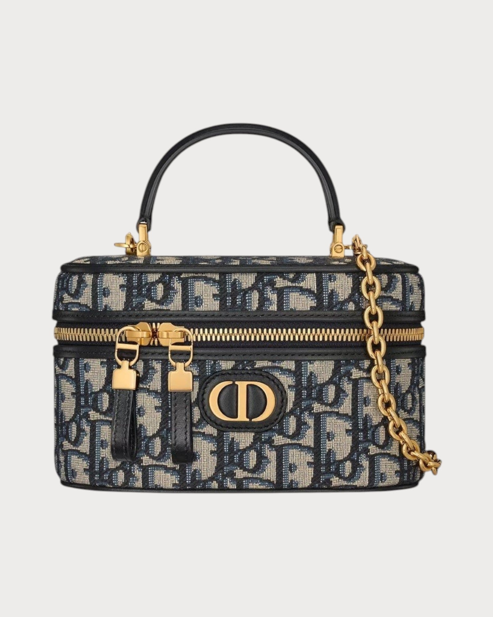 CHRISTIAN DIOR 30 Montaigne Vanity Case Oblique Jacquard(Mini/Blue