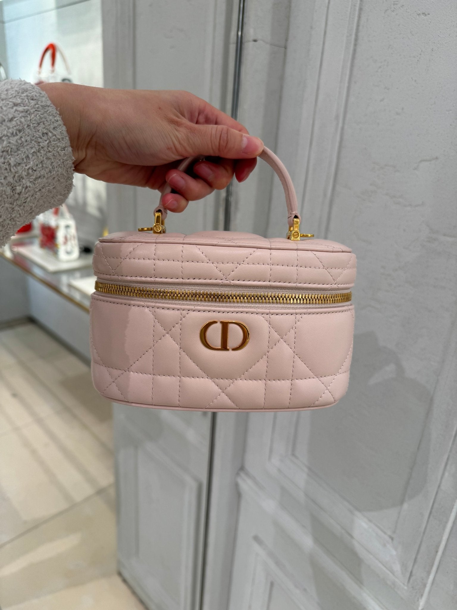 CHRISTIAN DIOR Caro Vanity Case Lambskin(Mini/2 Colors 