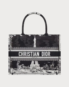 CHRISTIAN DIOR Dior Book Tote Paris Embroidery Oblique Embroidery Canvas(Medium/2 Colors) - LONDONKELLY 英国名牌代购