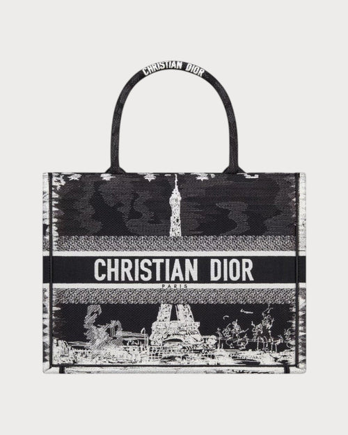 CHRISTIAN DIOR Dior Book Tote Paris Embroidery Oblique Embroidery Canvas(Medium/2 Colors) - LONDONKELLY 英国名牌代购