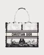 CHRISTIAN DIOR Dior Book Tote Paris Embroidery Oblique Embroidery Canvas(Medium/2 Colors) - LONDONKELLY 英国名牌代购