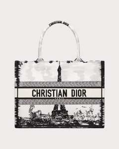 CHRISTIAN DIOR Dior Book Tote Paris Embroidery Oblique Embroidery Canvas(Medium/2 Colors) - LONDONKELLY 英国名牌代购