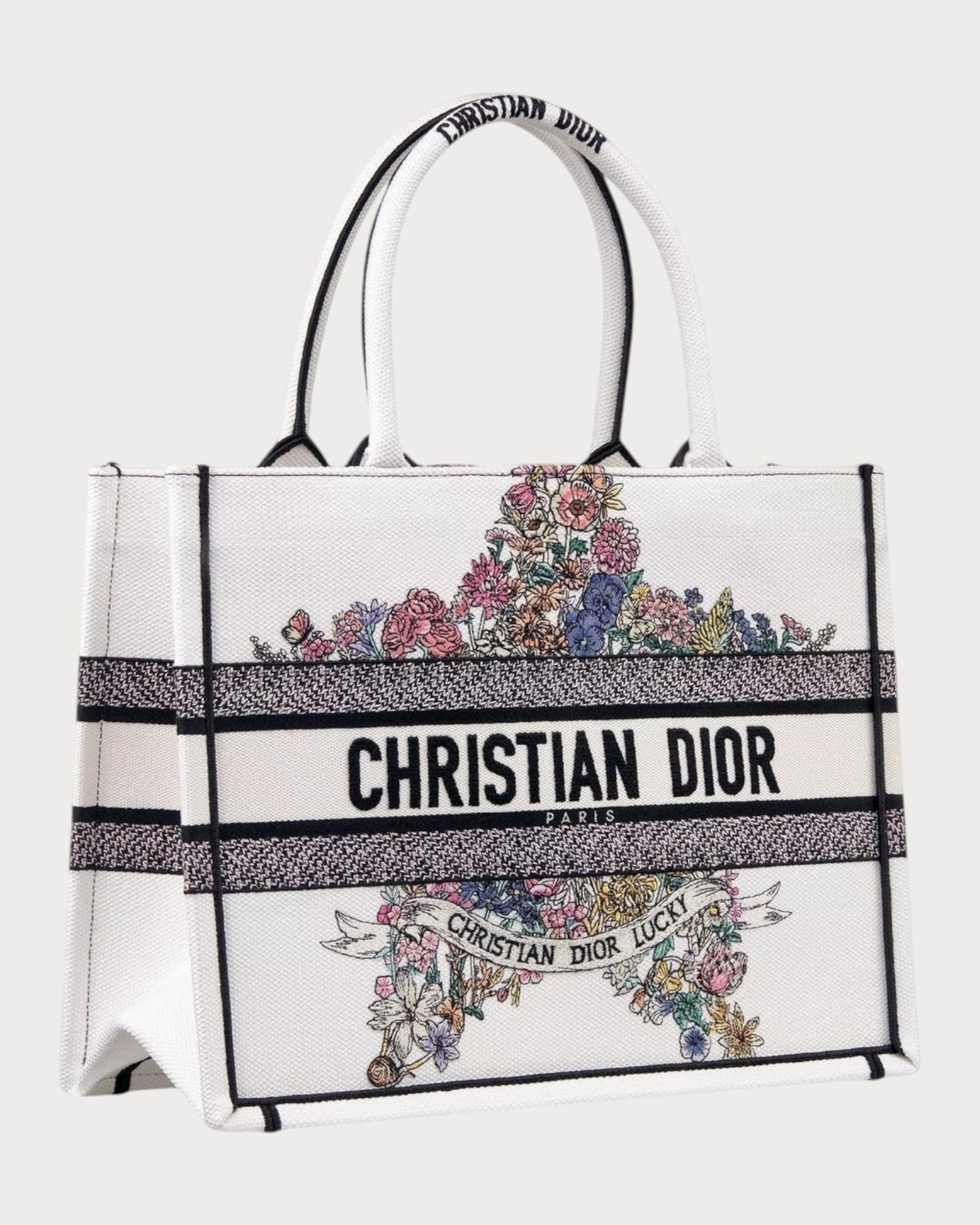 迪奧 DIOR Lucky Medium DIOR Book Tote 手提袋 Oblique刺繡帆布(中碼