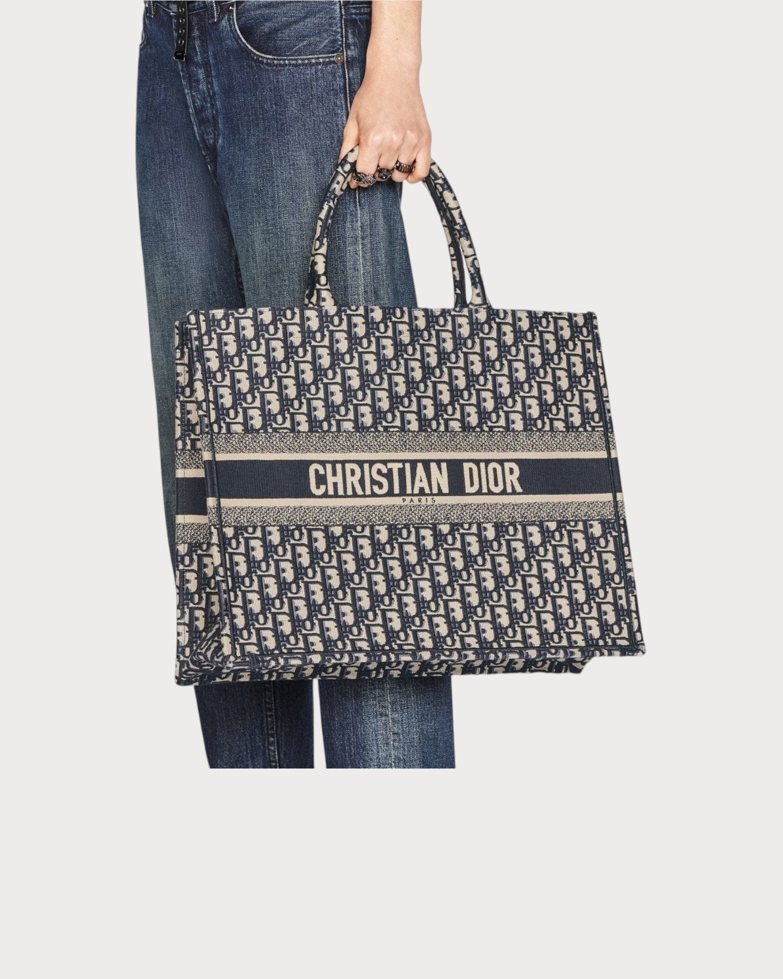 CHRISTIAN DIOR Book Tote Oblique Jacquard(Large/2 Colors 