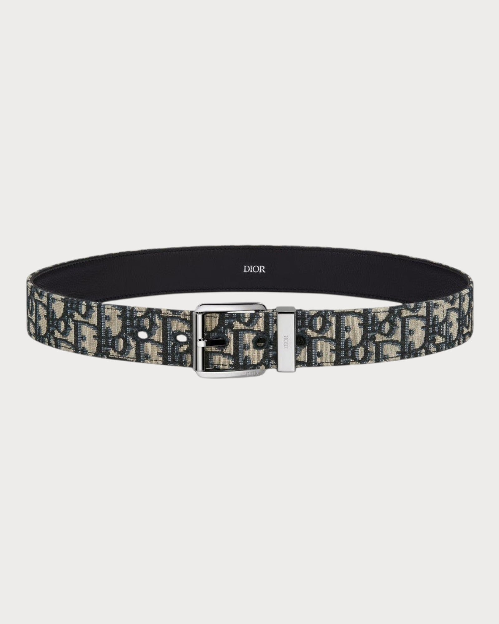 CHRISTIAN DIOR Men's 35MM Belt Oblique Jacquard(Black