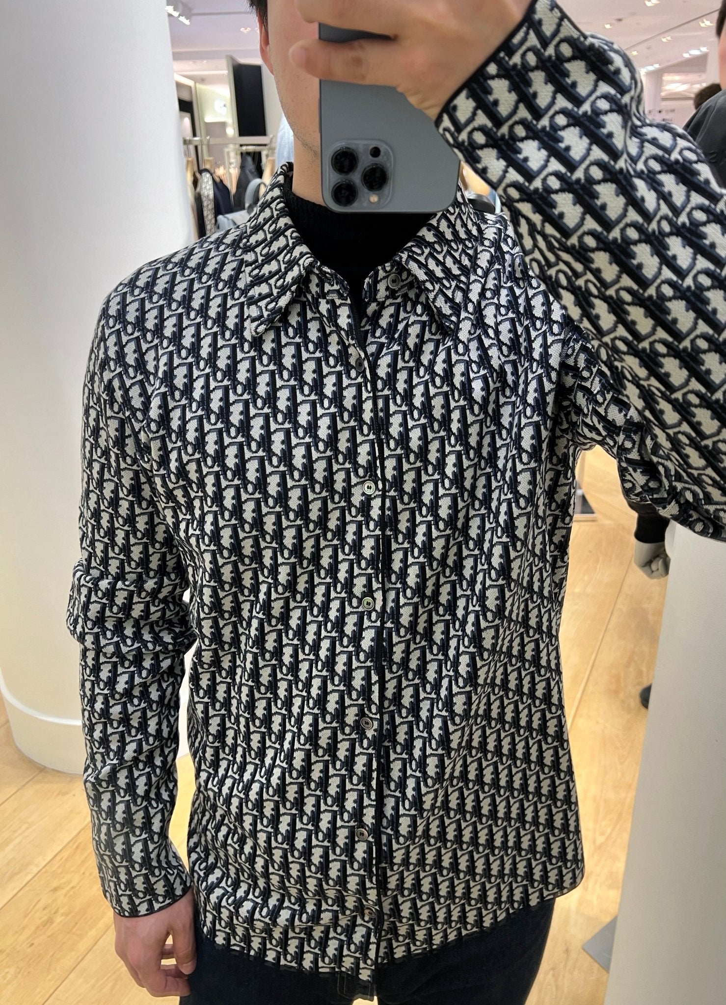 【美品】ChristianDior Oblique Overshirt CHRISTIAN DIOR Men's Dior Oblique Overshirt(Blue) | LONDONKELLY