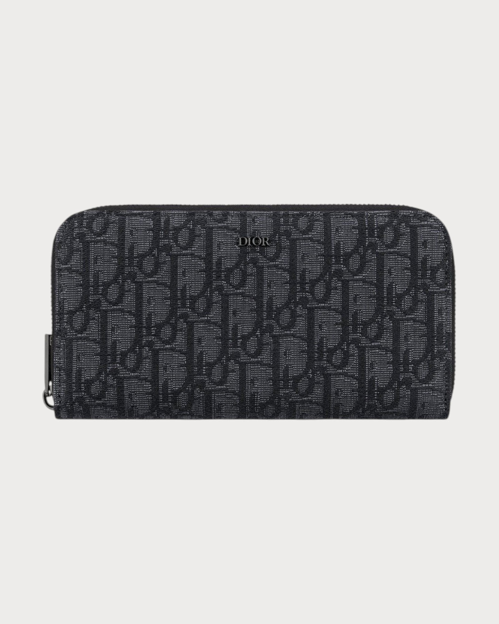 CHRISTIAN DIOR Men's Long Zipped Wallet Black Dior Oblique