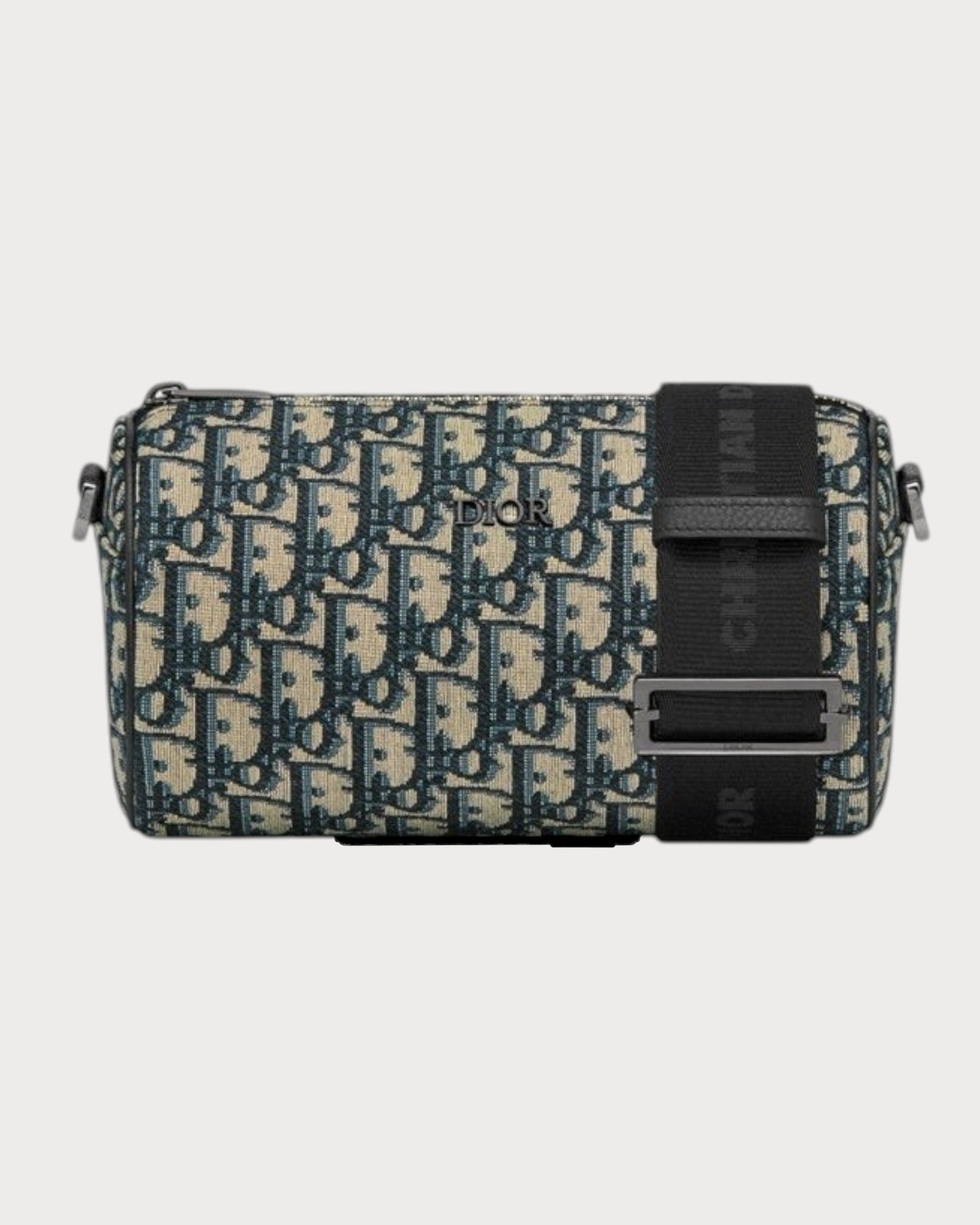 CHRISTIAN DIOR Men's Roller Messenger Bag Oblique Jacquard(Blue