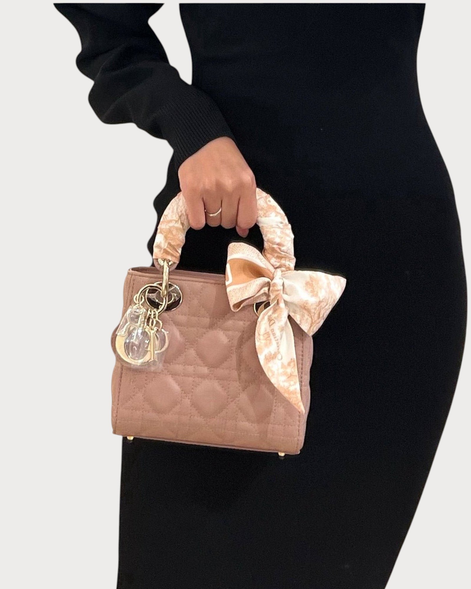 Lady Dior ミニバッグ レディディオールミニ ハンドバッグ デニム 中古 