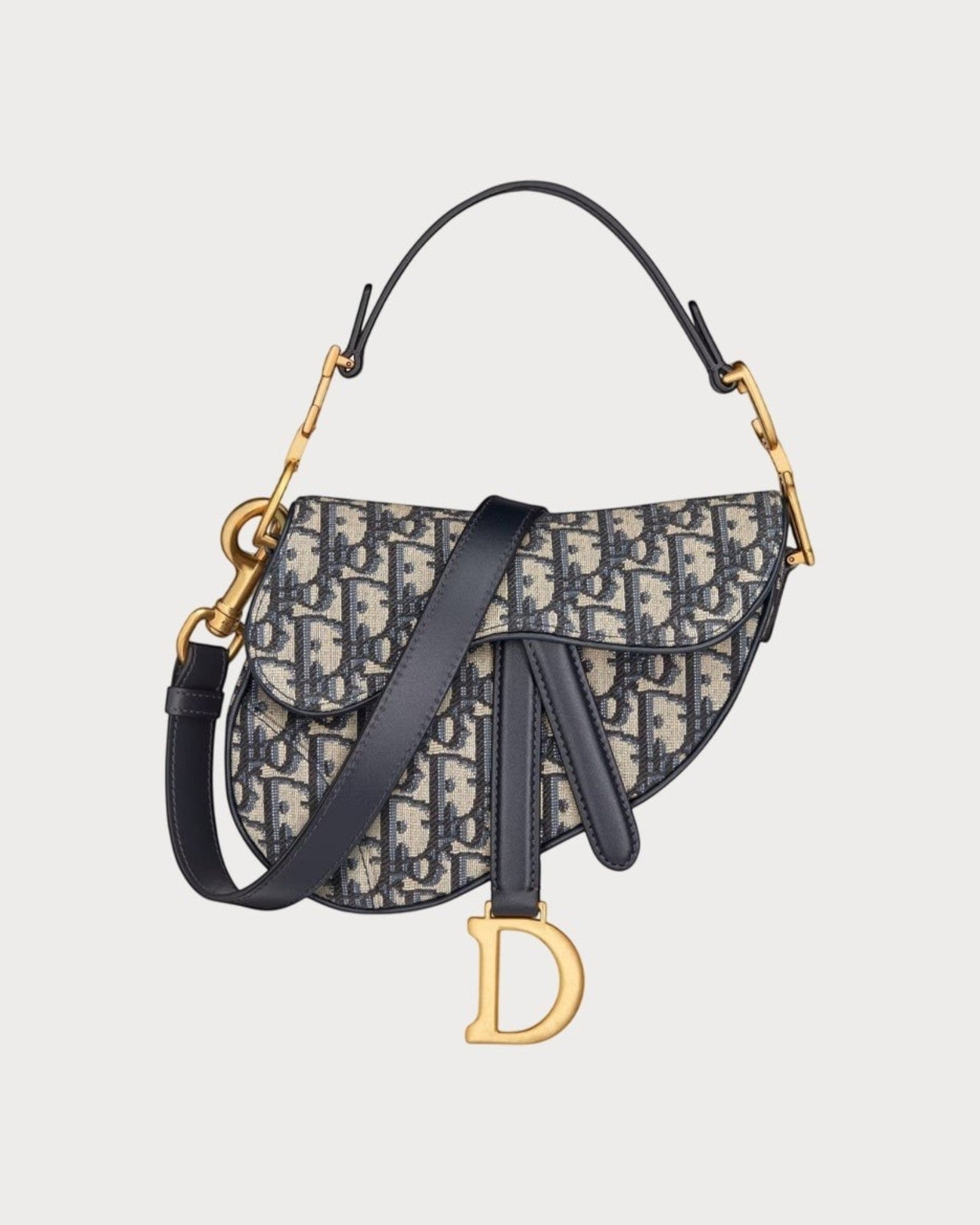 DIOR ショルダーバック CHRISTIAN DIOR Saddle Bag with Strap Oblique Jacquard(Mini/Blue