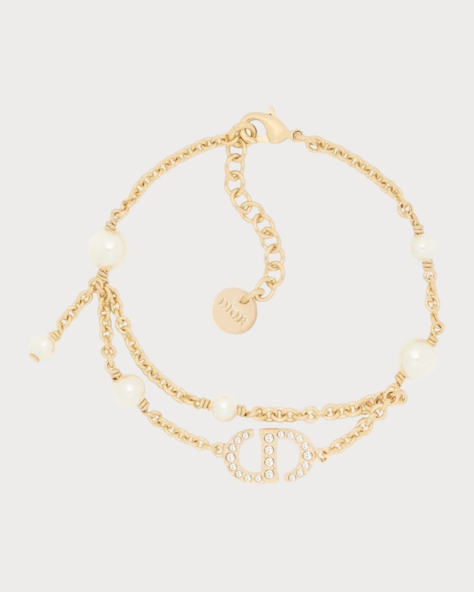 CHRISTIAN DIOR Petit CD Bracelet Gold-Finish Metal(Gold