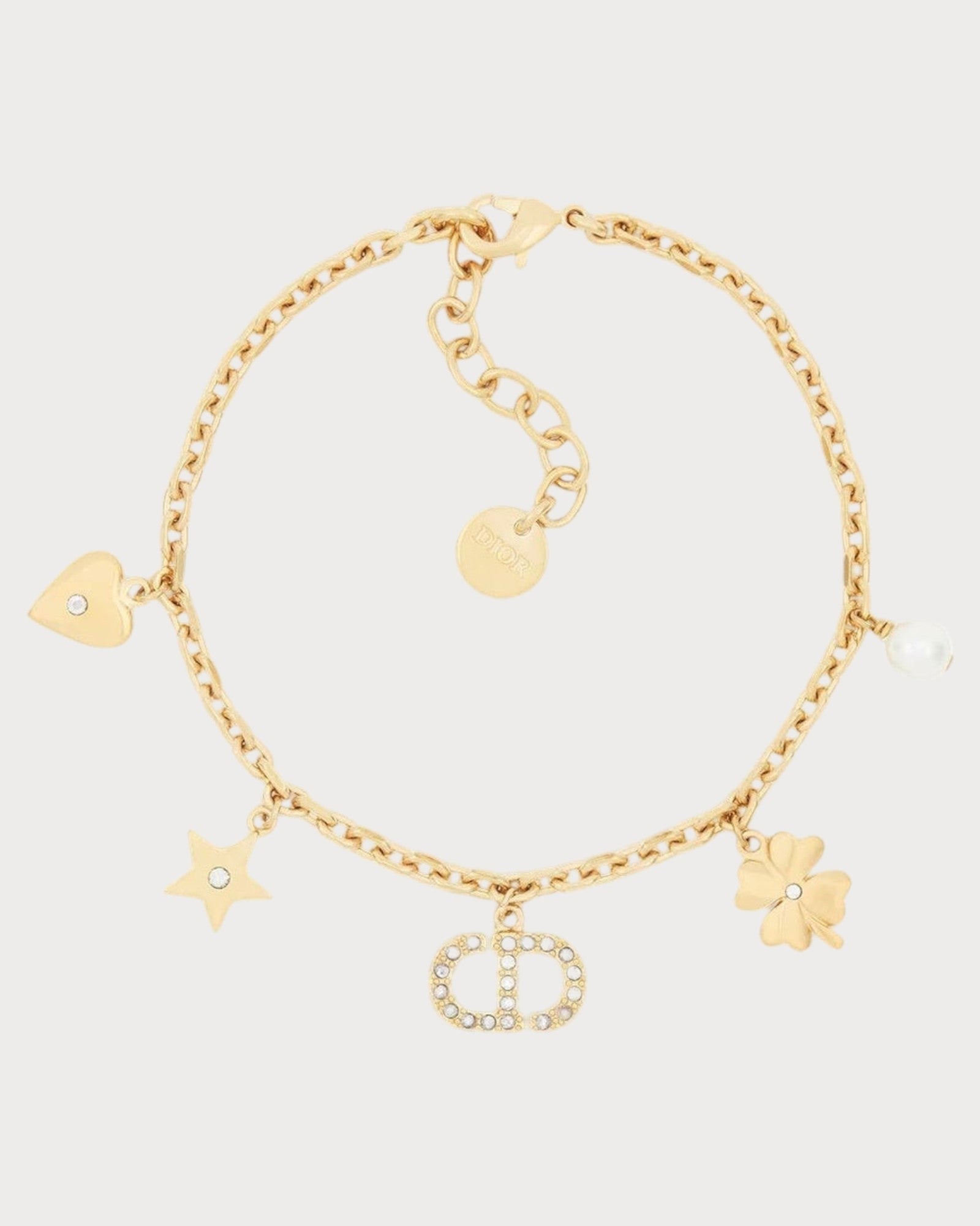 CHRISTIAN DIOR Petit CD Lucky Charms Bracelet Gold-Finish Metal
