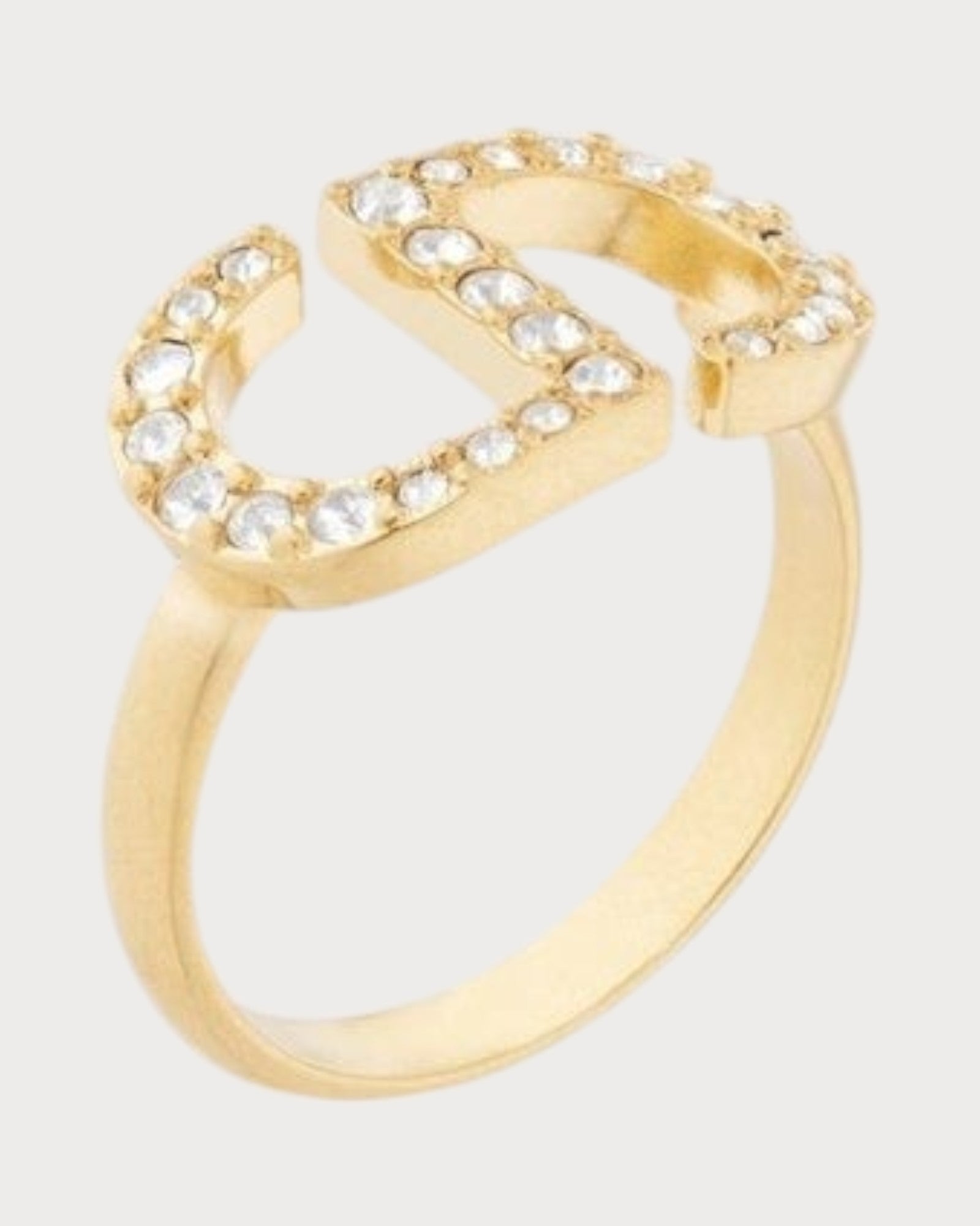 CHRISTIAN DIOR Petit CD Ring Gold-Finish Metal(Gold) | LONDONKELLY