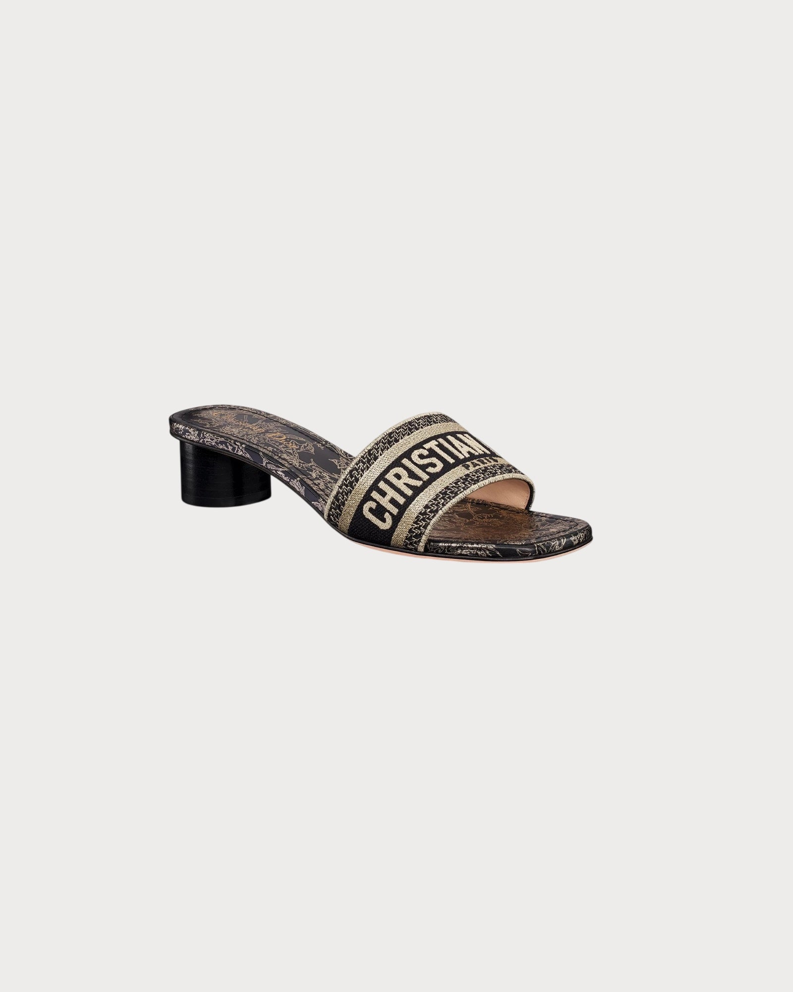 CHRISTIAN DIOR Women's Dway Heeled Slide Cotton(Black