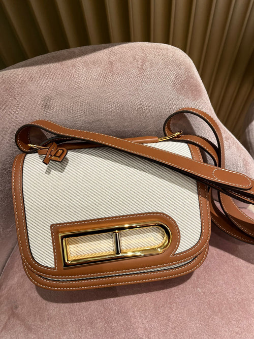 DELVAUX Canvas Lingot Taurillon Soft Leather(PM/Tan) - LONDONKELLY 英國名牌代購