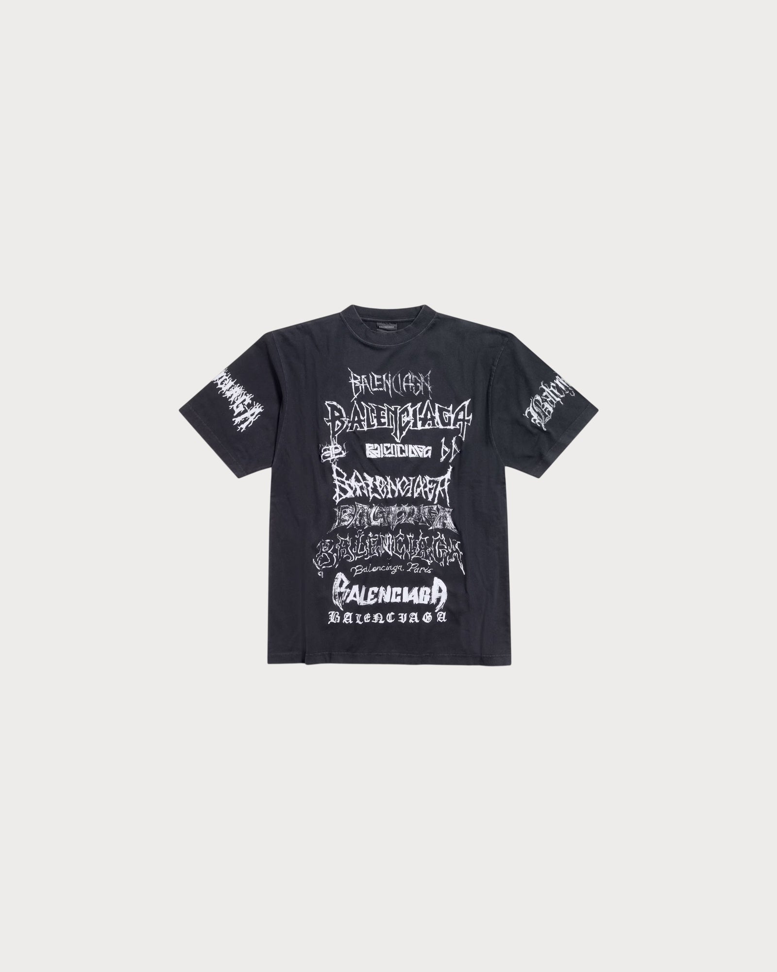 BALENCIAGA(M) DIY Metal T-Shirt Large Fit Cotton(Black