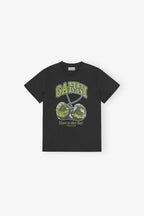 GANNI Black Basic Jersey Green Cherry Relaxed T-shirt | 短袖車厘子上衣 (黑色) - LondonKelly 英國名牌代購