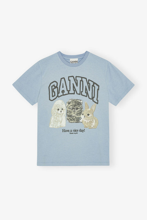 GANNI Blue Animal Print T-shirt | 短袖動物T恤 (藍色) - LondonKelly 英國名牌代購