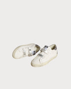 GOLDEN GOOSE Bio - based Old School with perforated star and glitter heel tab | 黄金鹅 Bio - based Old School 搭配镂空星星与亮片后跟标签(白色) - LondonKelly 英国名牌代购
