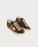 GOLDEN GOOSE Women’s Super - Star in studded black nappa with white leather star | 黄金鹅 女款 Super - Star 黑色铆钉纳帕皮革款,搭配白色皮革星星(黑色) - LondonKelly 英国名牌代购