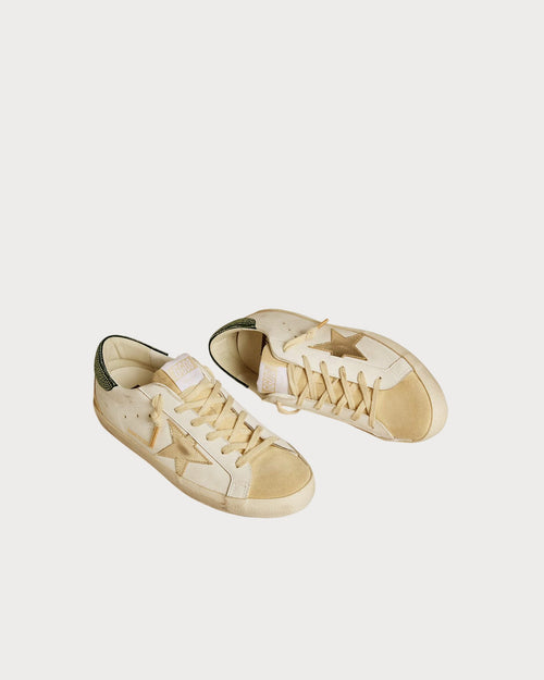 GOLDEN GOOSE Women’s Super - Star LTD with leather star and Swarovski crystal heel tab | 黄金鹅 女款 Super - Star LTD 搭配皮革星星与施华洛世奇水晶后跟标签(白色) - LondonKelly 英国名牌代购