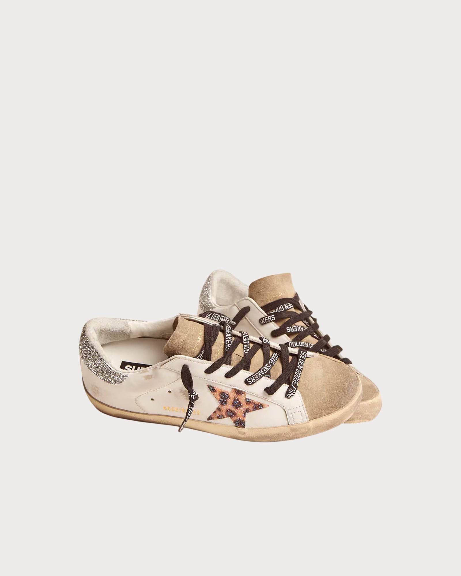 Golden Goose Super-Star Ltd Leopard Print and Swarovski Star 水晶