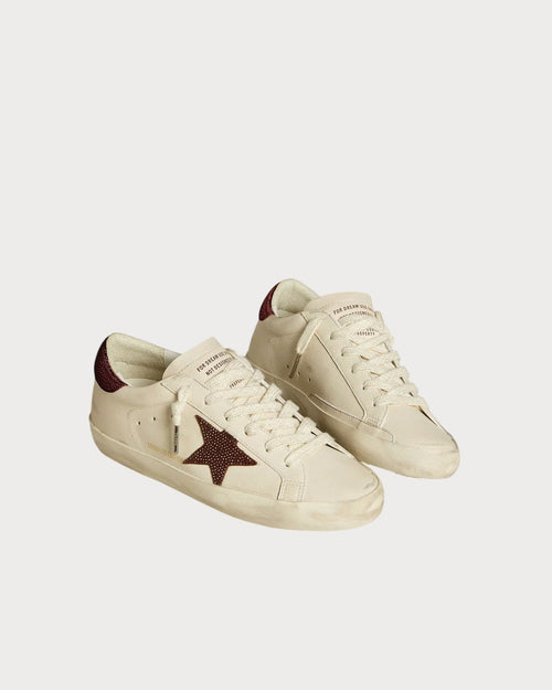 GOLDEN GOOSE Women’s Super - Star LTD with suede star and heel tab with Swarovski crystals | 黄金鹅 女款 Super - Star LTD 搭配麂皮星星与施华洛世奇水晶后跟标签(白色) - LondonKelly 英国名牌代购