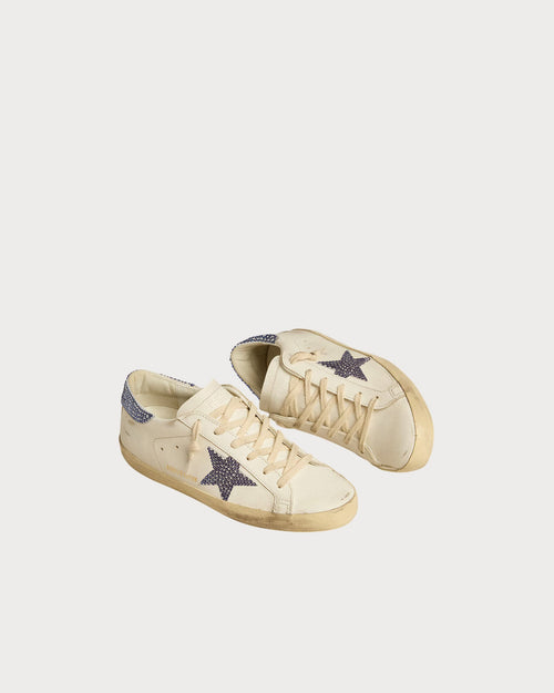 GOLDEN GOOSE Women’s Super - Star LTD with suede star and heel tab with Swarovski crystals | 黄金鹅 女款 Super - Star LTD 搭配麂皮星星与施华洛世奇水晶后跟标签(白色) - LondonKelly 英国名牌代购