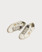 GOLDEN GOOSE Women's Super - Star with gold star and black glitter heel tab | 黄金鹅 女款 Super - Star 搭配金色星星与黑色亮片后跟标签(白色) - LondonKelly 英国名牌代购